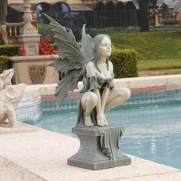 Celtic Fairy Perilous Perch Sculpture Elfin Figurine Woman Magical Art